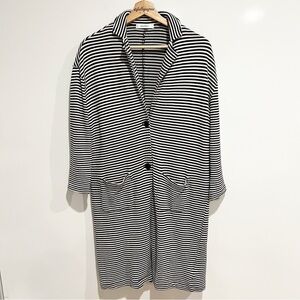 Moussy Long Stripe Cotton Coat Blazer